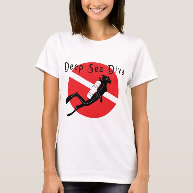 Camiseta Mulheres da diva do mar profundo (Frente)