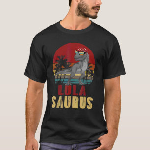 Camiseta Mulheres Da Família Lolasaurus Rex Dinosaur Lola S