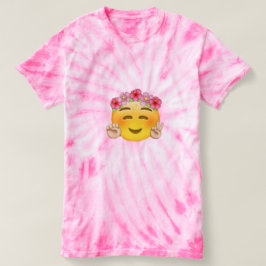 Camiseta Mulheres da Laço-Tintura de Emoji da paz
