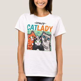 Camiseta Mulheres da senhora Gato Amante Bonito Engraçado