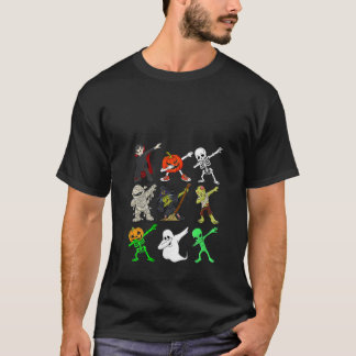 Camiseta Mulheres Dabbing Funny Skeleton Zombie Vampire Gho