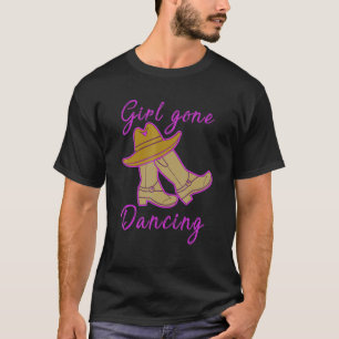 Camiseta Mulheres Dançando em Linha Cowgirl Yeehaw Dança em