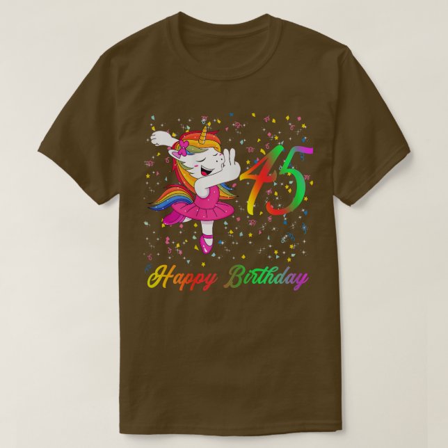 Camiseta Mulheres De 45 Anos De Aniversário, Feliz Aniversá (Frente do Design)