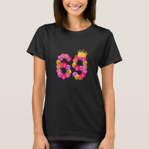 Camiseta Mulheres de 69 anos de idade de aniversário flores