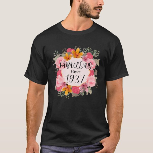 Camiseta Mulheres de 83 anos Fabulosas desde 1937 Feliz 83º (Frente)