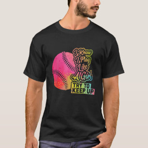 Camiseta Mulheres de beisebol Engraçadas Equipe de presente