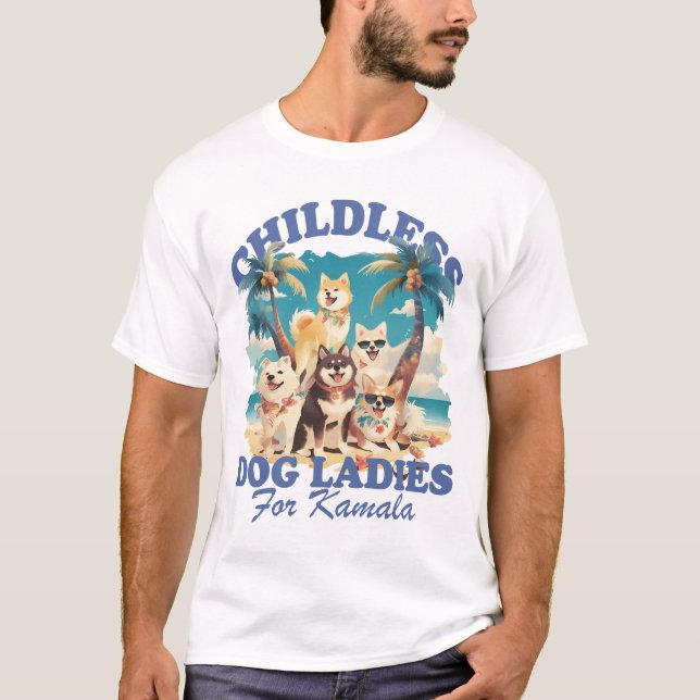 Camiseta Mulheres de Cachorro Sem Fios Retro Kamala (Frente)