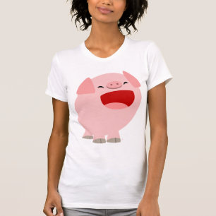 Camiseta Mulheres de canto do porco dos desenhos animados