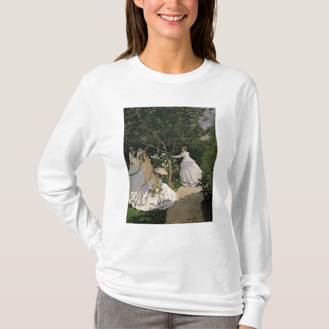 Camiseta Mulheres de Claude Monet | no jardim, 1866 (Frente)