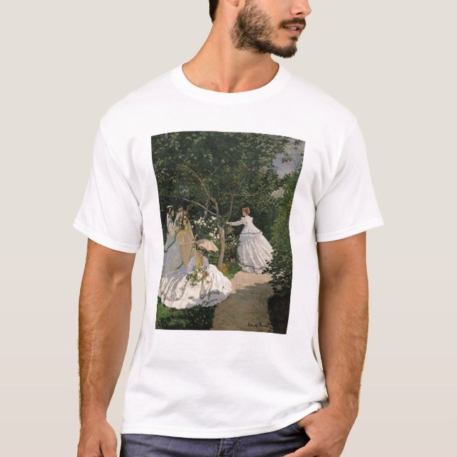 Camiseta Mulheres de Claude Monet | no jardim, 1866 (Frente)