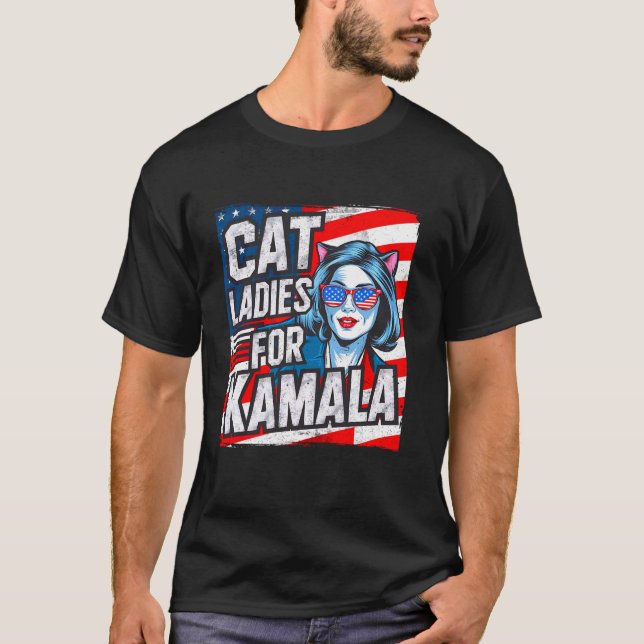 Camiseta Mulheres De Gato Sem Filhos Para A Votação De Kama (Frente)
