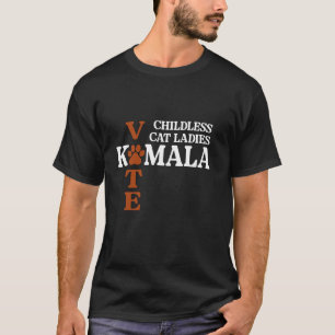Camiseta Mulheres De Gato Sem Filhos Votam Em Kamala Harris