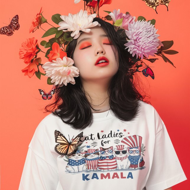 Camiseta Mulheres de Gato Sem Fios para Camala T-Shirt (Criador carregado)