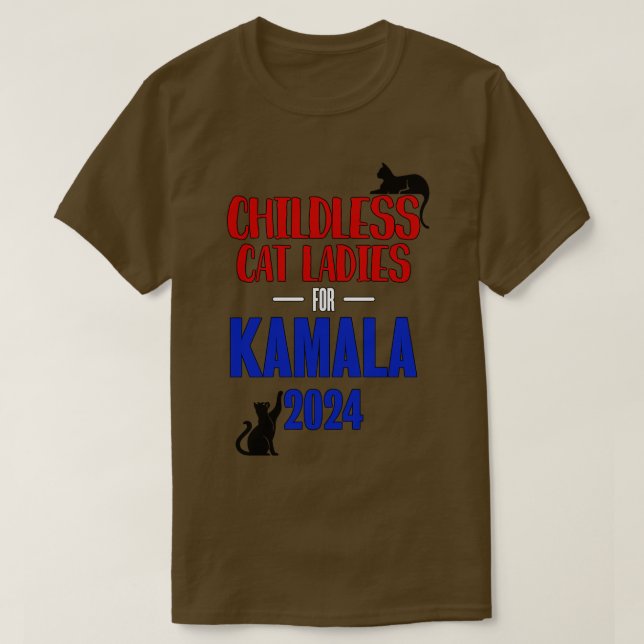 Camiseta Mulheres De Gato Sem Fios Para Kamala (Frente do Design)