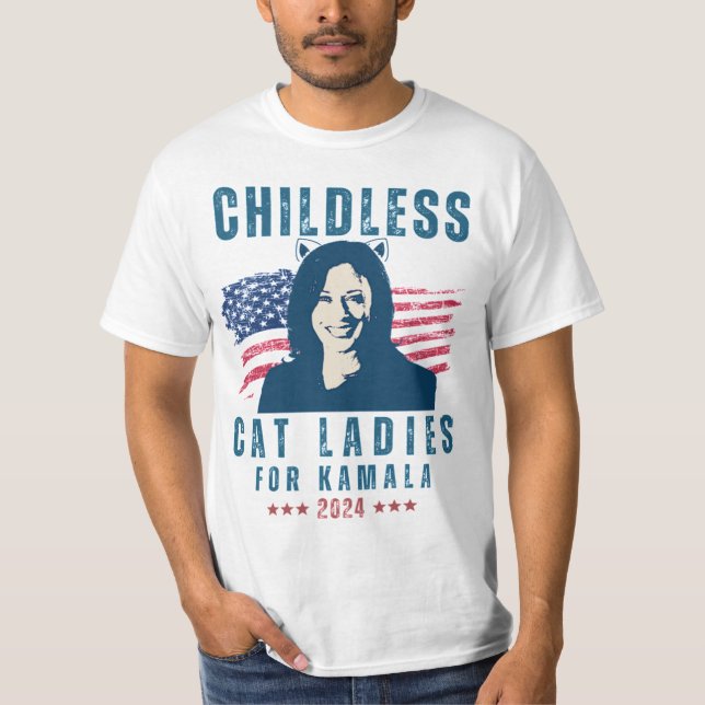 Camiseta Mulheres de Gato Sem Fios para Kamala (Frente)