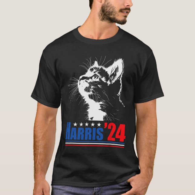 Camiseta Mulheres De Gato Sem Fios Para Kamala Harris 24 Us (Frente)