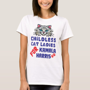 Camiseta Mulheres De Gato Sem Fios Para Kamala Harris, Demo