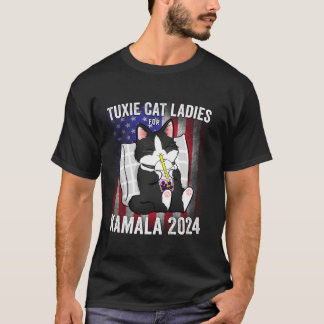 Camiseta Mulheres de Gato Tuxie para Kamala 2024 Presidenci