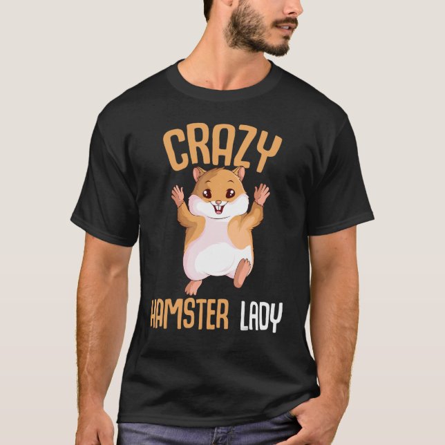 Camiseta Mulheres de Hamster Louco Lady Hammy (Frente)