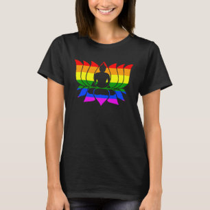 Camiseta Mulheres de Ioga Flor de Lótus Arco-íris Namaste M