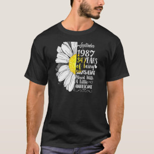 Camiseta Mulheres de setembro Meninas 1987 34 anos