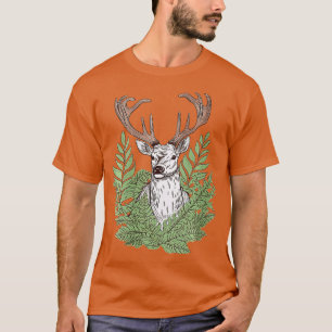 Camiseta Mulheres Deer Na Floresta Cottagecore Natureza VNe