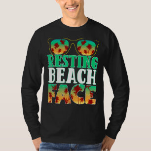 Camiseta Mulheres Descansando Praia Face Oceano Óculos Sola