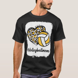 Camiseta Mulheres Despejando Voleibol Mãe Pinto-Leopardo Am