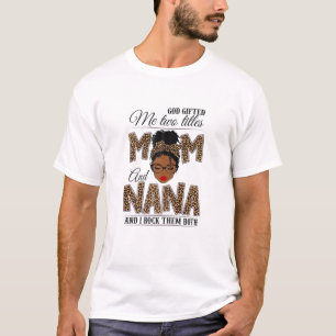 Camiseta Mulheres Deus Me Deu Dois Títulos Mãe Nana Leopa