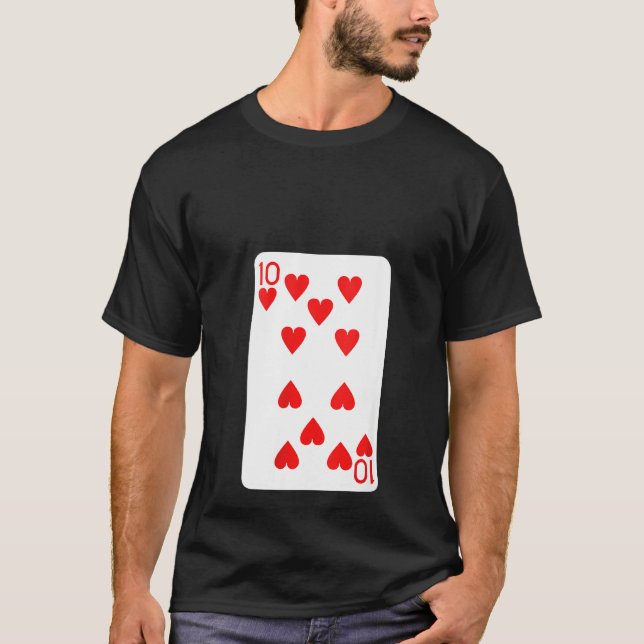 Camiseta Mulheres Dez De Corações Jogando Cartões Halloween (Frente)