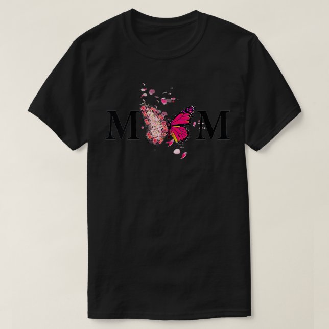 Camiseta Mulheres Dia de as mães Borboleta Mama Mãe Mamãe M (Frente do Design)