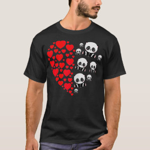 Camiseta Mulheres Dias de os namorados Panda Corações Adora