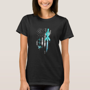 Camiseta Mulheres Disautonomia Guerreira Americana Bandeira