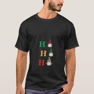 Camiseta Mulheres divertidas Gnome Ho Ho Ho Xadrez Claus Na