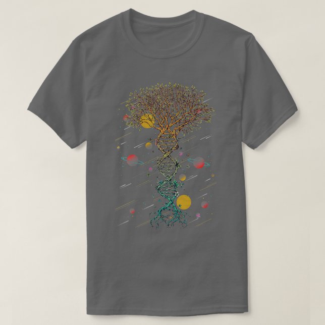 Camiseta Mulheres DNA Árvore Vida Biologia Ambiente G (Frente do Design)
