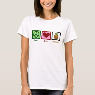 Camiseta Mulheres do abacaxi do amor da paz