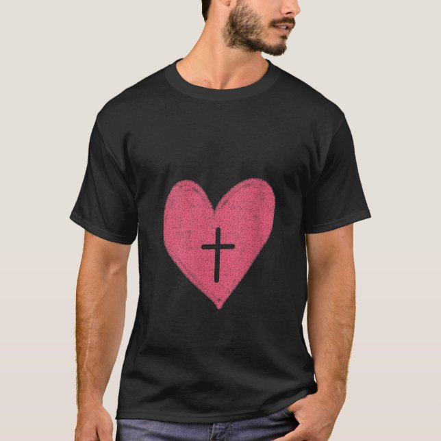Camiseta Mulheres do Coração Vermelho Cruzado Amor Presente (Frente)