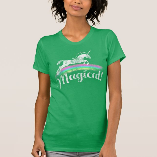 Camiseta Mulheres do Dia de São Patrício do unicórnio do (Frente)