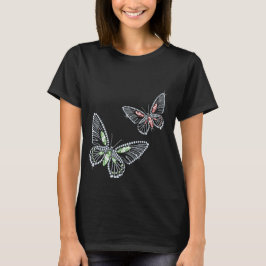 Camiseta Mulheres do diamante de Butterflys do cristal de