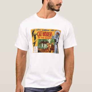 Camiseta Mulheres do gato do t-shirt da lua