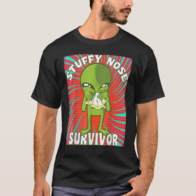 Camiseta Mulheres do Homem de Sobrevivência do Nariz Estúpi (Frente)