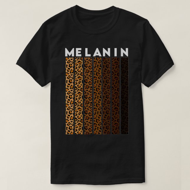 Camiseta Mulheres do Orgulho Negro Melanina, Xadrez-leopard (Frente do Design)