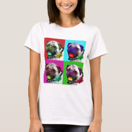 Camiseta Mulheres do Pug do pop art