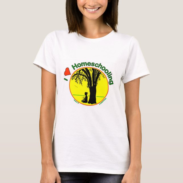 Camiseta Mulheres do t-shirt de Homeschool (Frente)