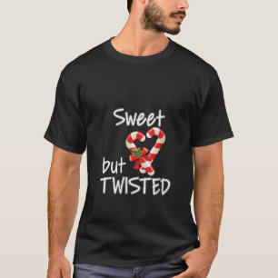 Camiseta Mulheres Doces Mas Twisted Candy Cane Feliz Christ