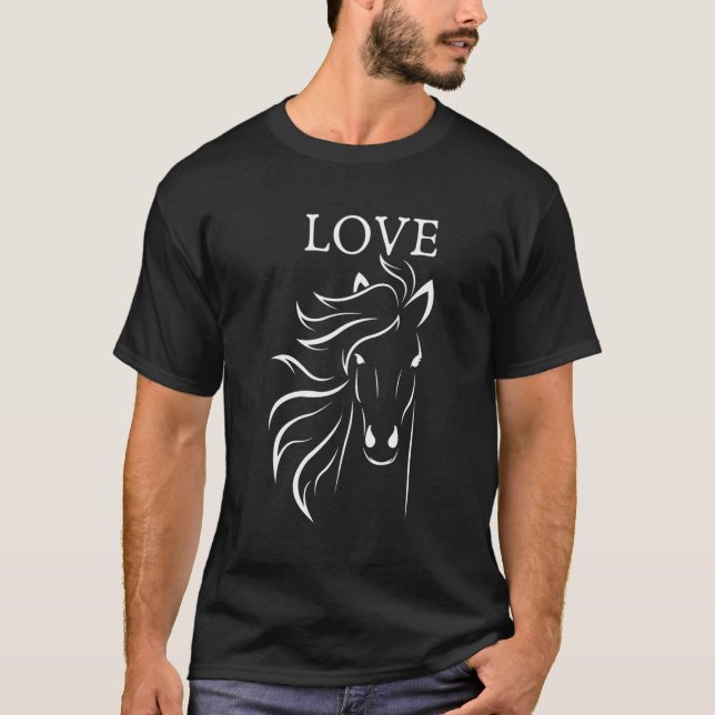 Camiseta Mulheres E Meninas De Cabeça De Cavalo Na moda (Frente)