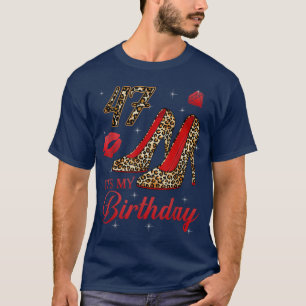 Camiseta Mulheres É o meu 47º Leopardo Alto Salto Feliz 47º