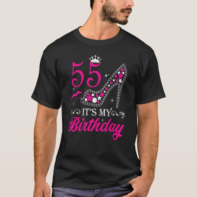 Camiseta Mulheres é o meu 55 High Heels Feliz 55º aniversár (Frente)