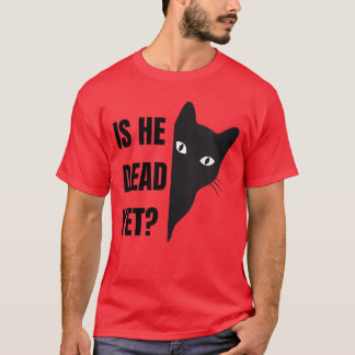 Camiseta Mulheres éHeVintageDeadYet gato VNeck menino