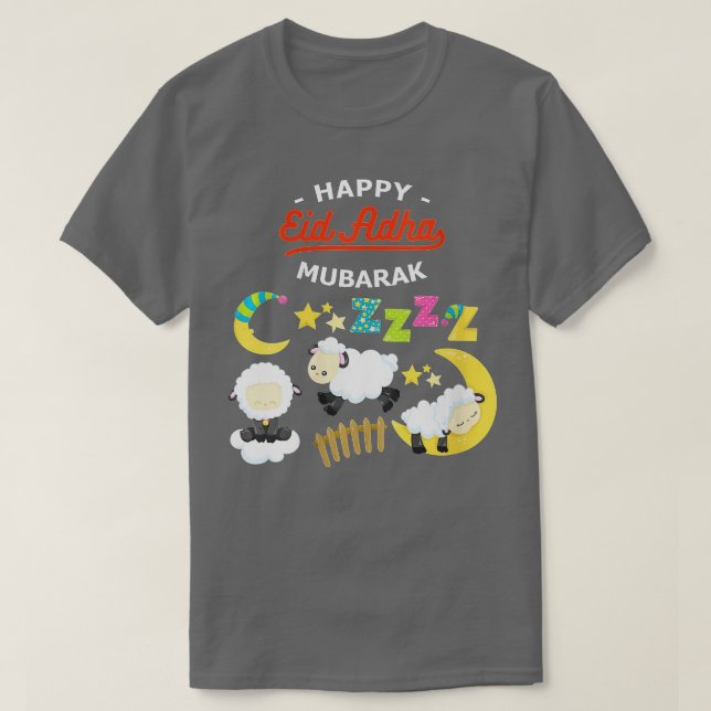 Camiseta Mulheres Eid Al Adha Eid Mubarak Happy Eid Day Mus (Frente do Design)